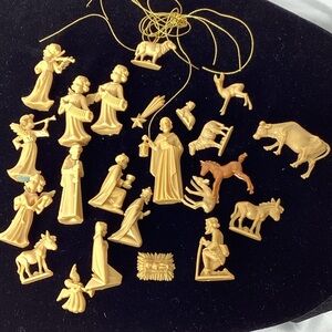 Nativity Scene Miniature Set Vintage Tiny Nativity Set May Joseph Baby Jesus